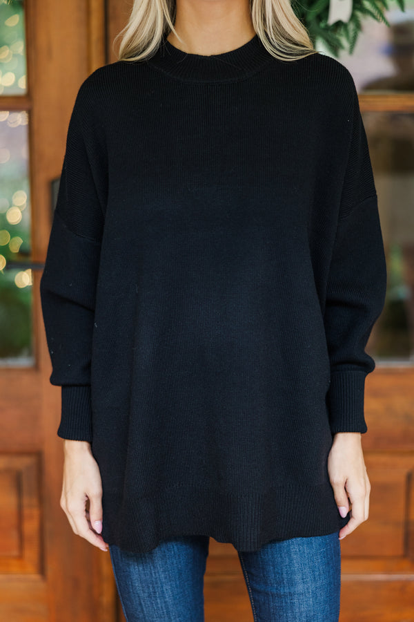 Perfectly You Black Mock Neck Sweater