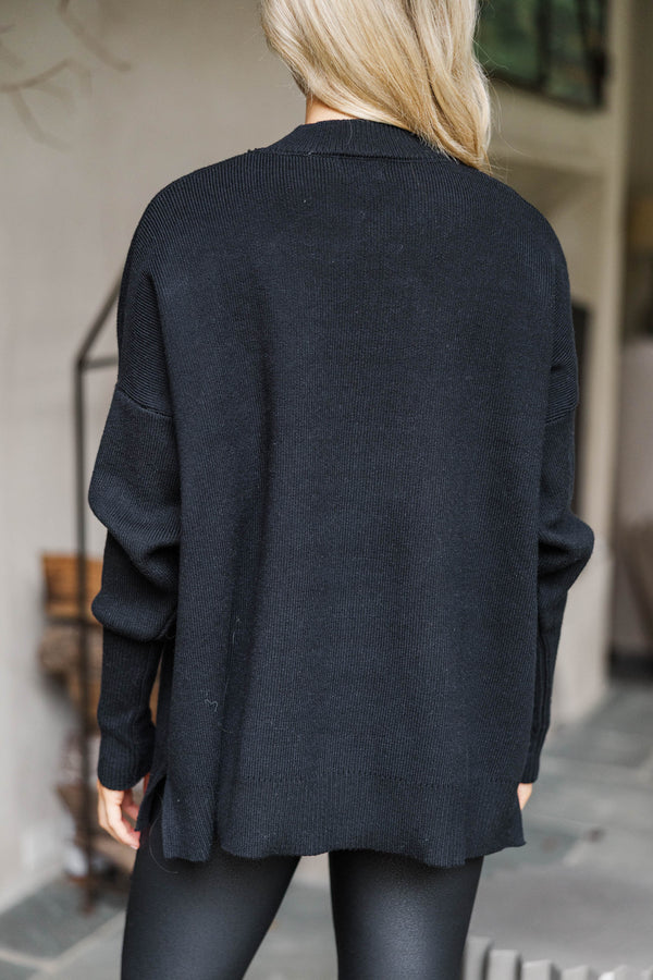 Perfectly You Black Mock Neck Sweater