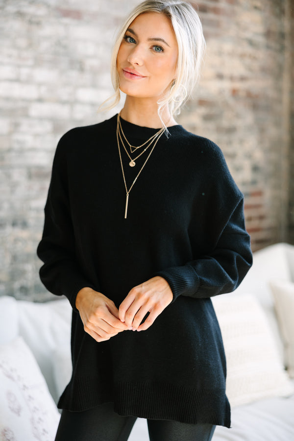 Perfectly You Black Mock Neck Sweater