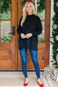 Perfectly You Black Mock Neck Sweater