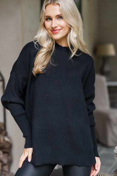 Perfectly You Black Mock Neck Sweater – Shop the Mint