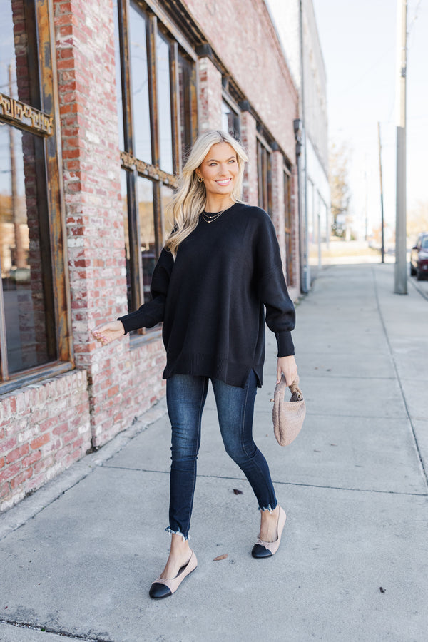 Perfectly You Black Mock Neck Sweater