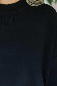 Perfectly You Black Mock Neck Sweater