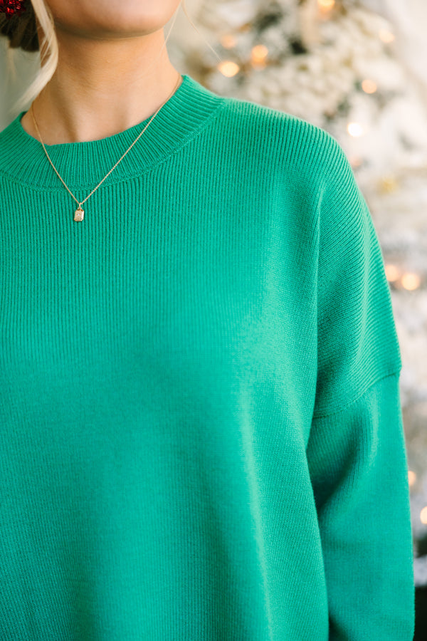 Perfectly You Green Mock Neck Sweater