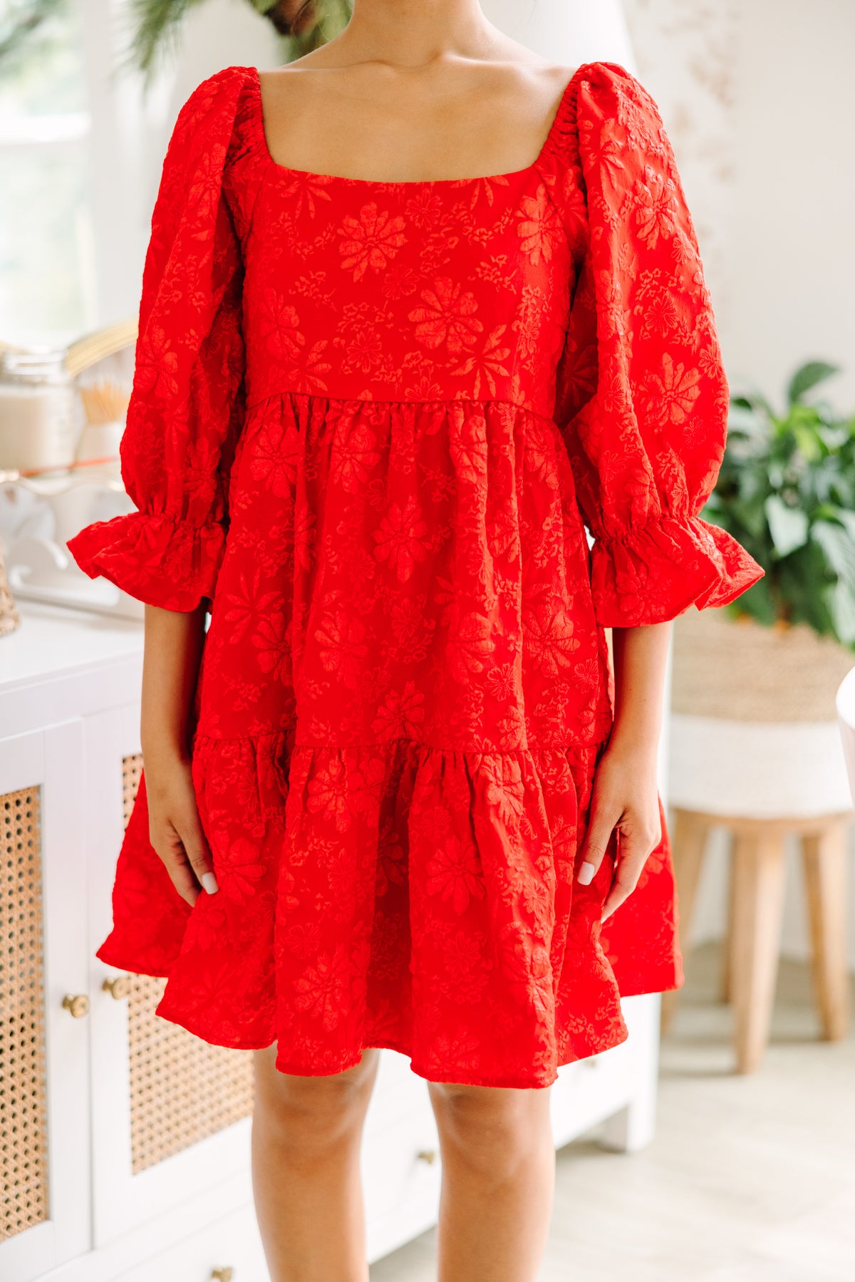 Think It Through Red Babydoll Dress Shop the Mint Think It Through Red Babydoll Dress Shop the Mint