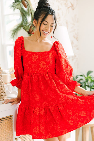 Think It Through Red Babydoll Dress, X-Large - The Mint Julep Boutique