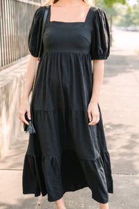 Think About It Black Midi Dress