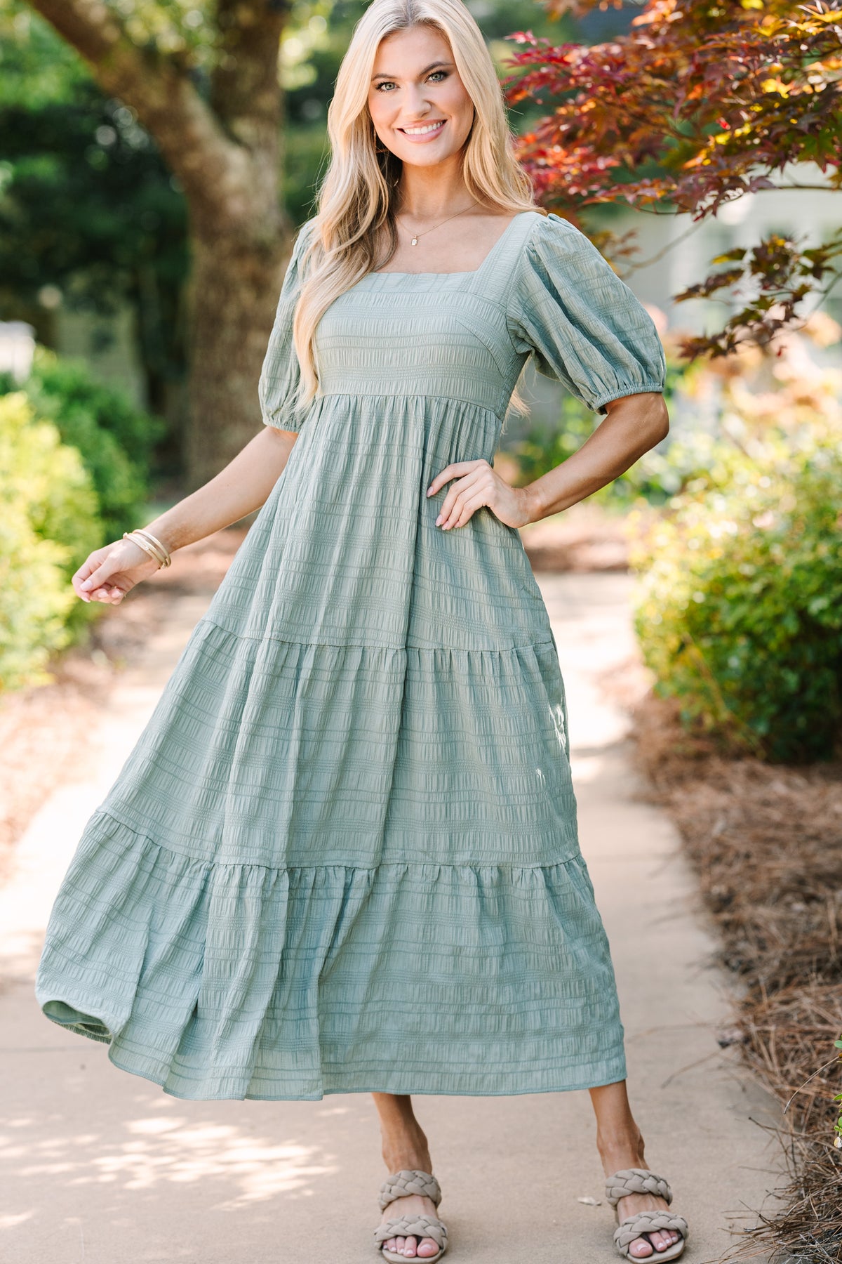 Think About It Olive Green Midi Dress – Shop the Mint