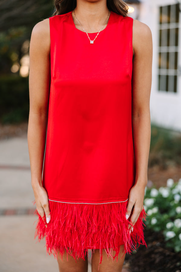 All The Drama I Need Red Feather Shift Dress, Small - The Mint Julep Boutique | Women's Boutique Clothing All The Drama I Need Red Feather Shift Dress, Small - The Mint Julep Boutique | Women's Boutique Clothing