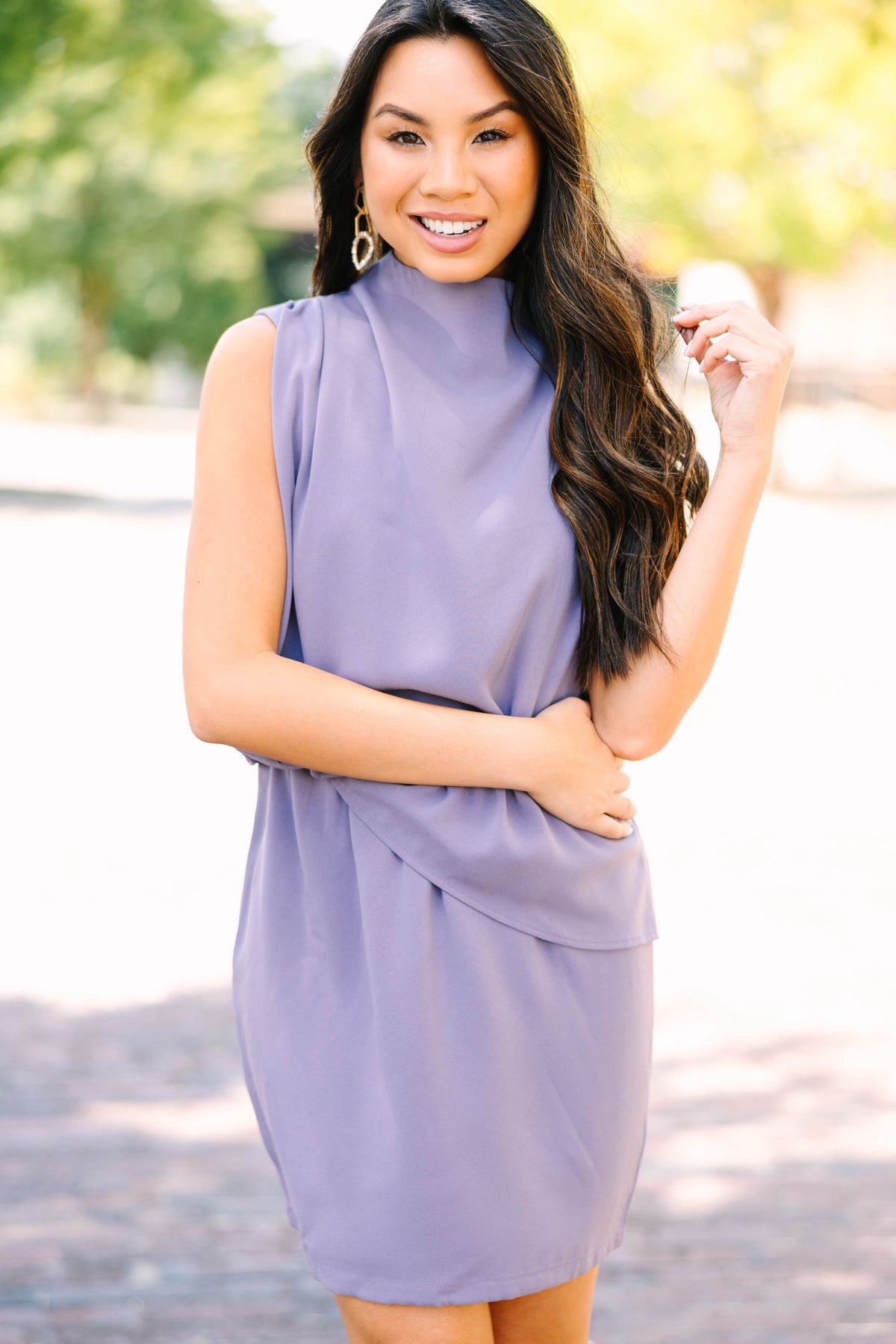 Offer The World Dusty Lavender Purple Draped Dress – Shop the Mint