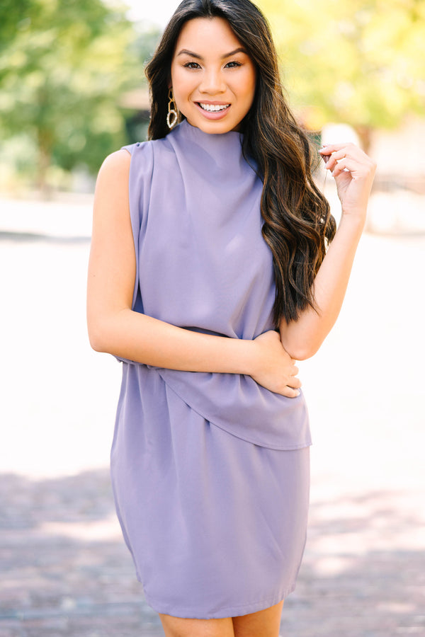 ladies lavender dress Offer The World Dusty Lavender Purple Draped Dress – Shop the Mint
