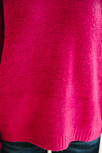 Feeling Close To You Magenta Purple Textured Sweater