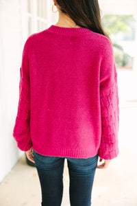 Feeling Close To You Magenta Purple Textured Sweater