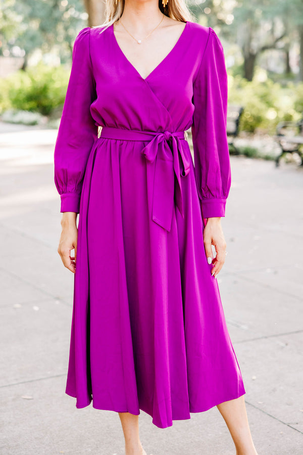 All About You Magenta Purple Midi Dress