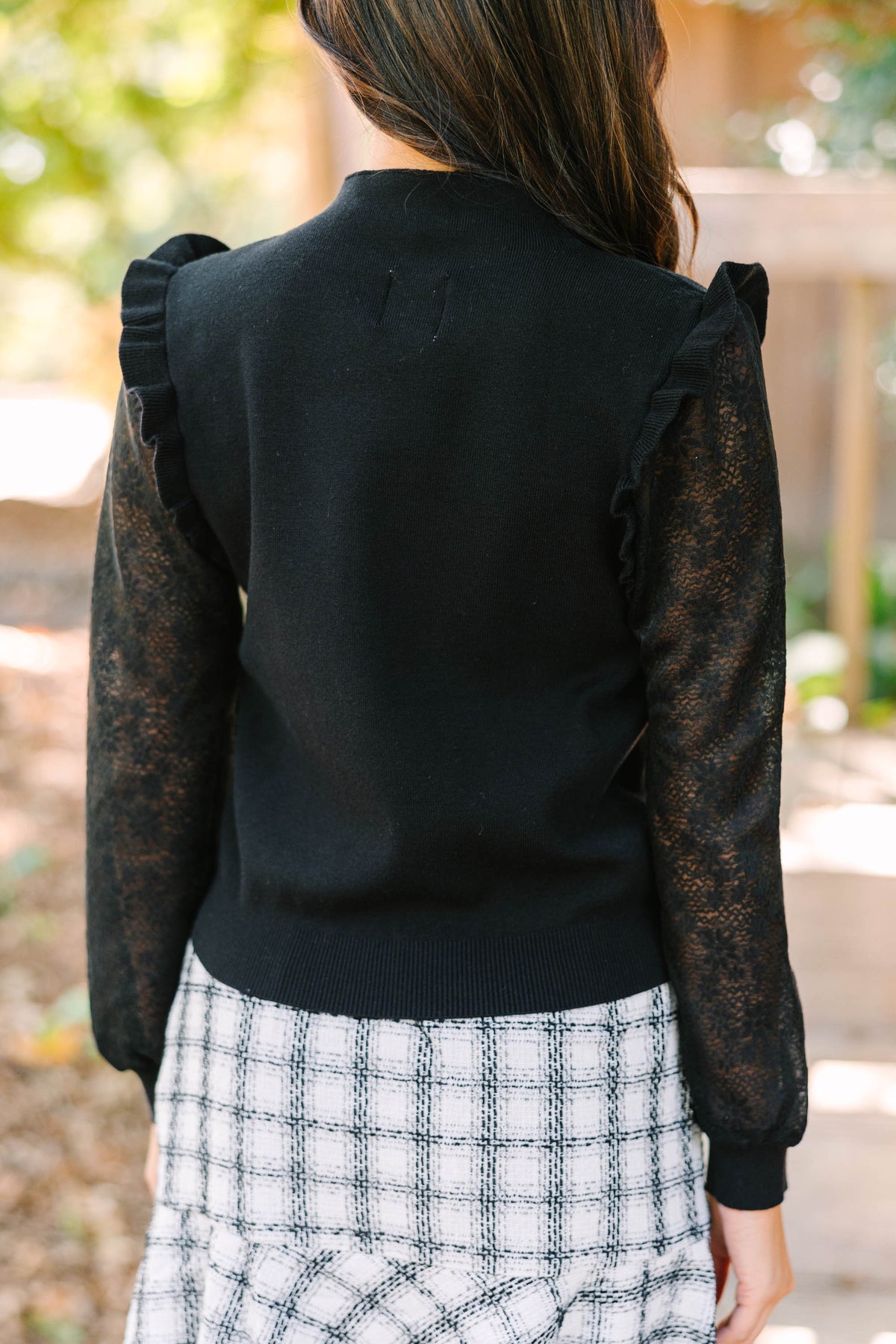 All Around The Way Black Ruffled Sweater – Shop the Mint