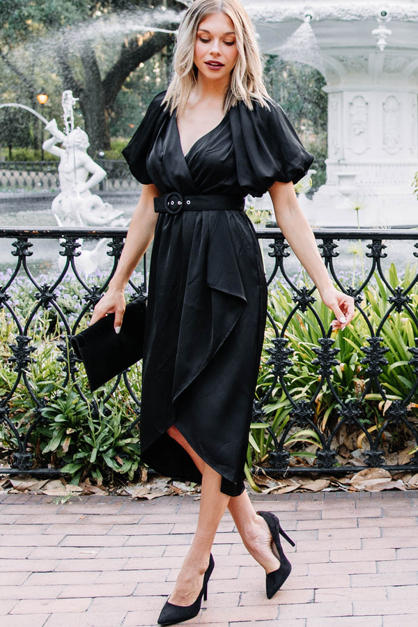 Get What You Want Black Satin Midi Dress, Small - The Mint Julep Boutique | Women's Boutique Clothing Get What You Want Black Satin Midi Dress, Small - The Mint Julep Boutique | Women's Boutique Clothing