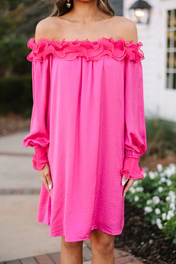 especially yours dresses Can You Believe It Hot Pink Ruffled Dress – Shop the Mint