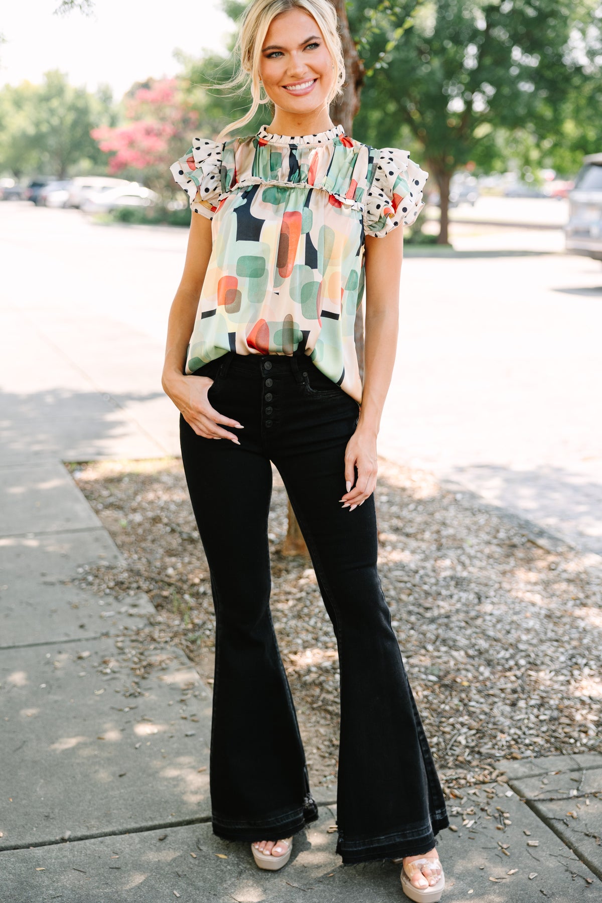 Full of love Black abstract Blouse – Shop the Mint