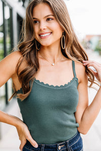 On My Way Out Camel Brown Scalloped Tank – Shop the Mint