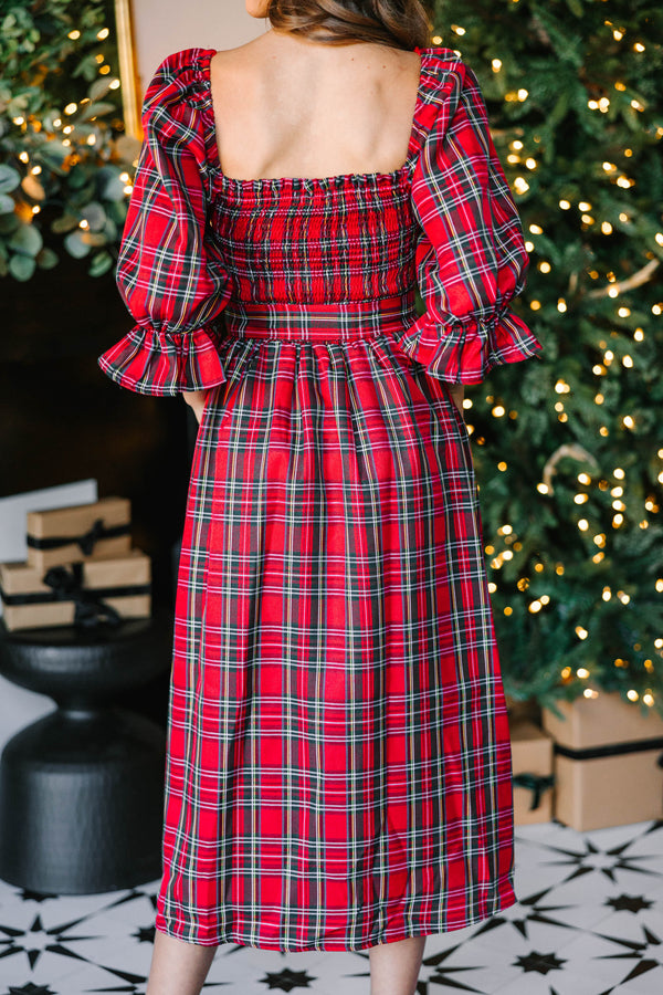 All I Want Red Tartan Plaid Midi Dress, Medium - The Mint Julep Boutique | Women's Boutique Clothing All I Want Red Tartan Plaid Midi Dress, Medium - The Mint Julep Boutique | Women's Boutique Clothing