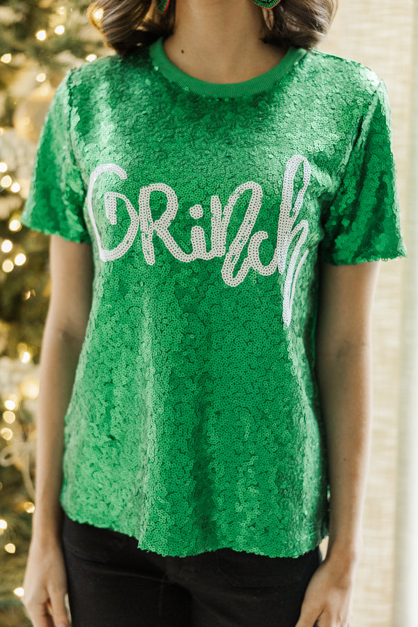 Feeling Grinchy Green Sequin Tee