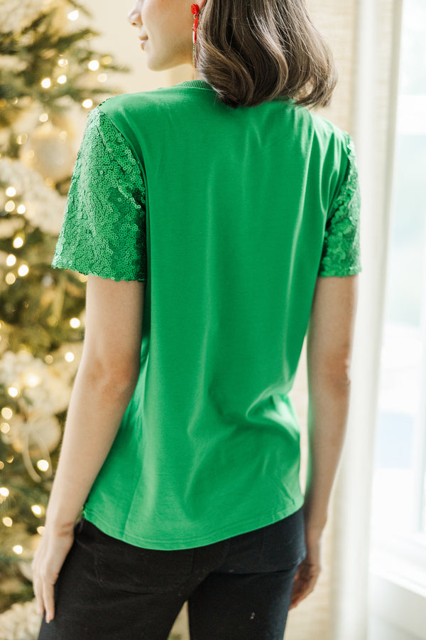 Feeling Grinchy Green Sequin Tee