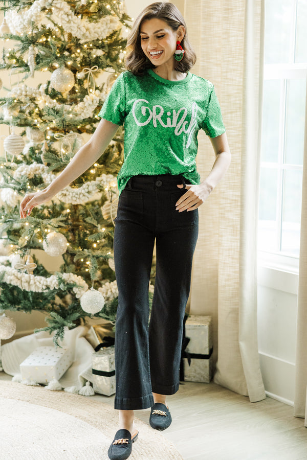 Feeling Grinchy Green Sequin Tee