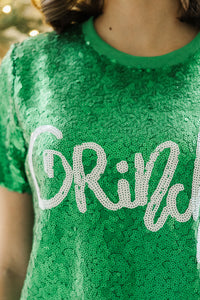 Feeling Grinchy Green Sequin Tee