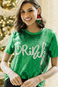 Feeling Grinchy Green Sequin Tee