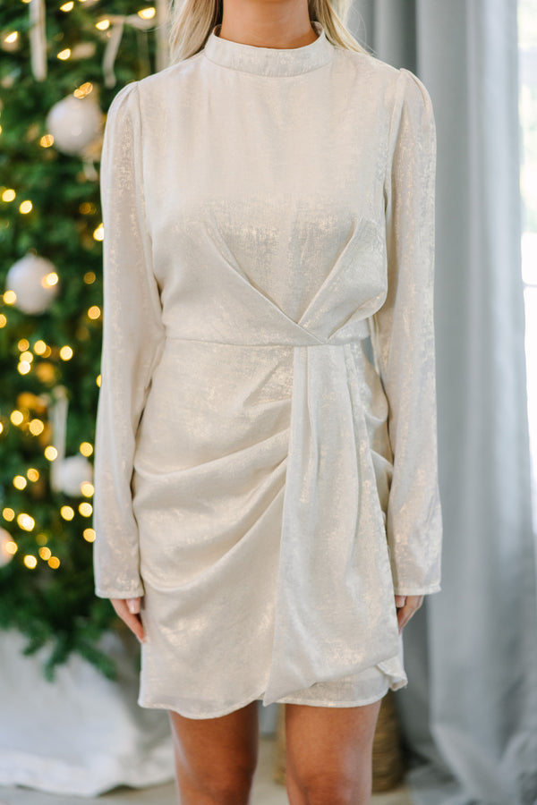 Keep Them Waiting Champagne Draped Dress Shop the Mint Keep Them Waiting Champagne Draped Dress Shop the Mint