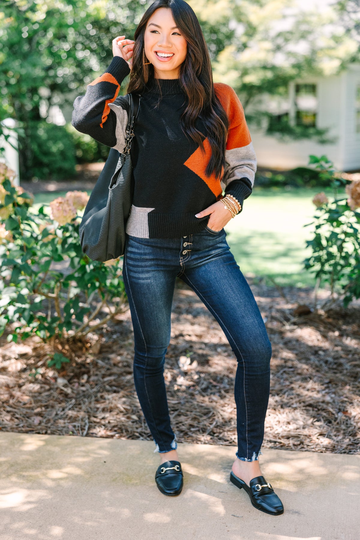 True To You Black Colorblock Sweater – Shop the Mint