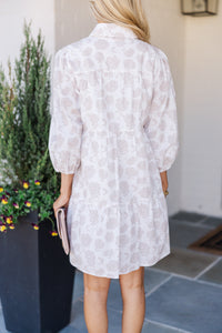 On Your Way Off White Floral Babydoll Dress