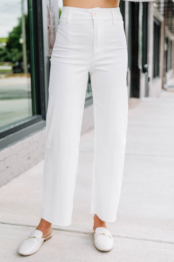 It's All A Dream White Crop Jeans