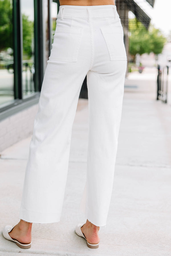 It's All A Dream White Crop Jeans