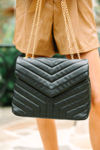 All Over Black Quilted Purse