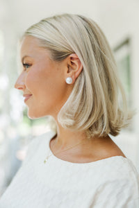 Stand Out Pearl White Earrings