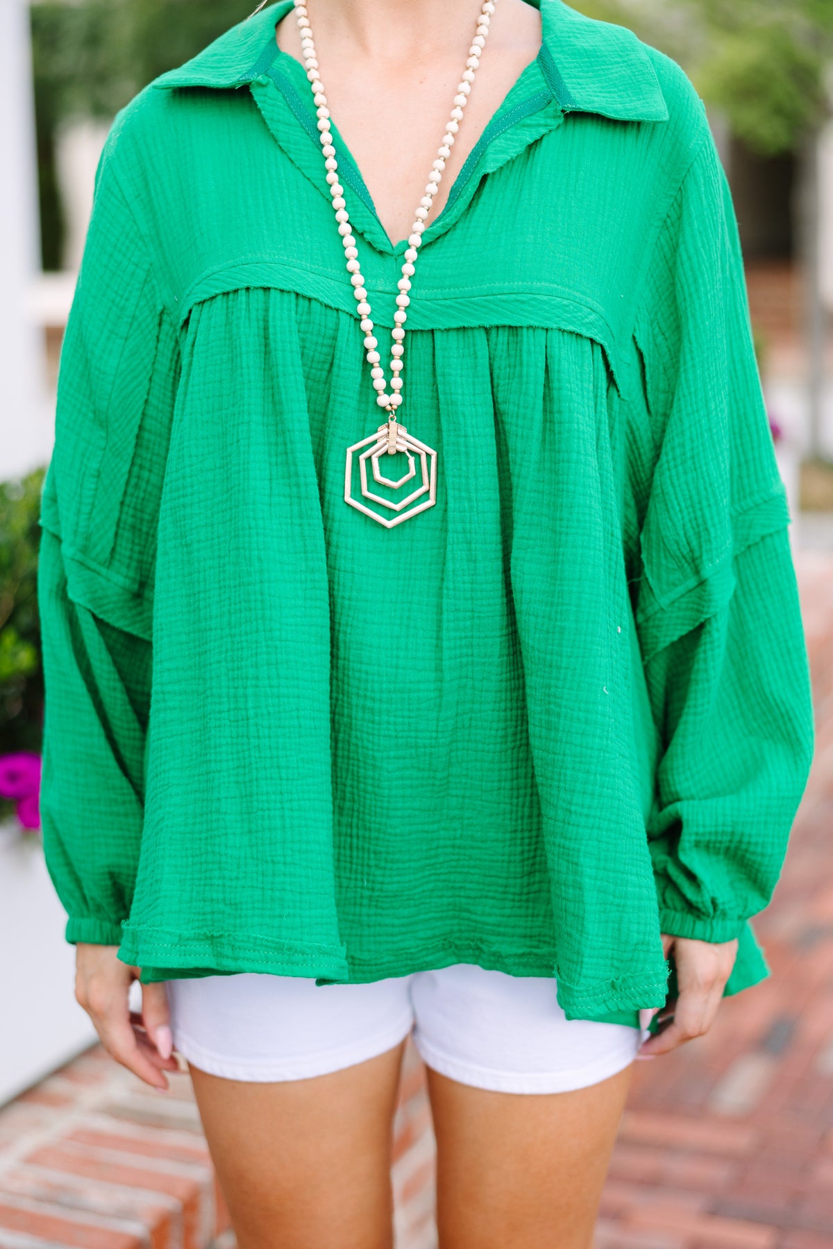 Love Life Kelly Green Babydoll Top Shop the Mint