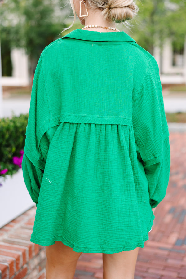 Love Life Kelly Green Babydoll Top Shop the Mint