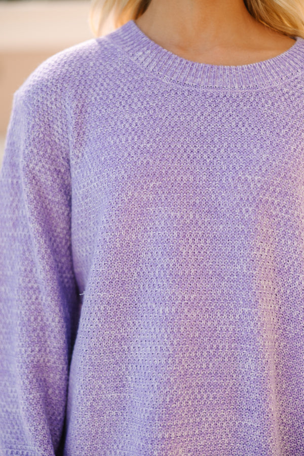 The Slouchy Lavender Purple Bubble Sleeve Sweater