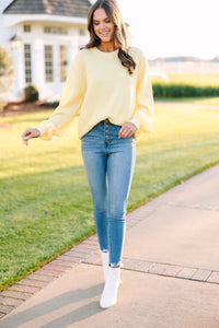 The Slouchy Yellow Bubble Sleeve Sweater