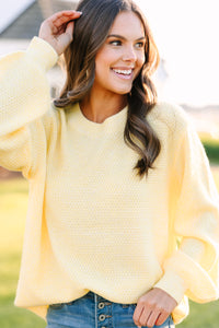 The Slouchy Yellow Bubble Sleeve Sweater