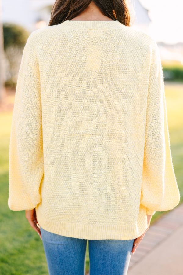 The Slouchy Yellow Bubble Sleeve Sweater