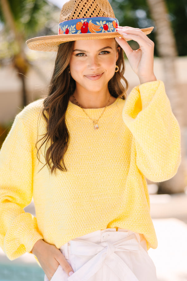 The Slouchy Yellow Bubble Sleeve Sweater