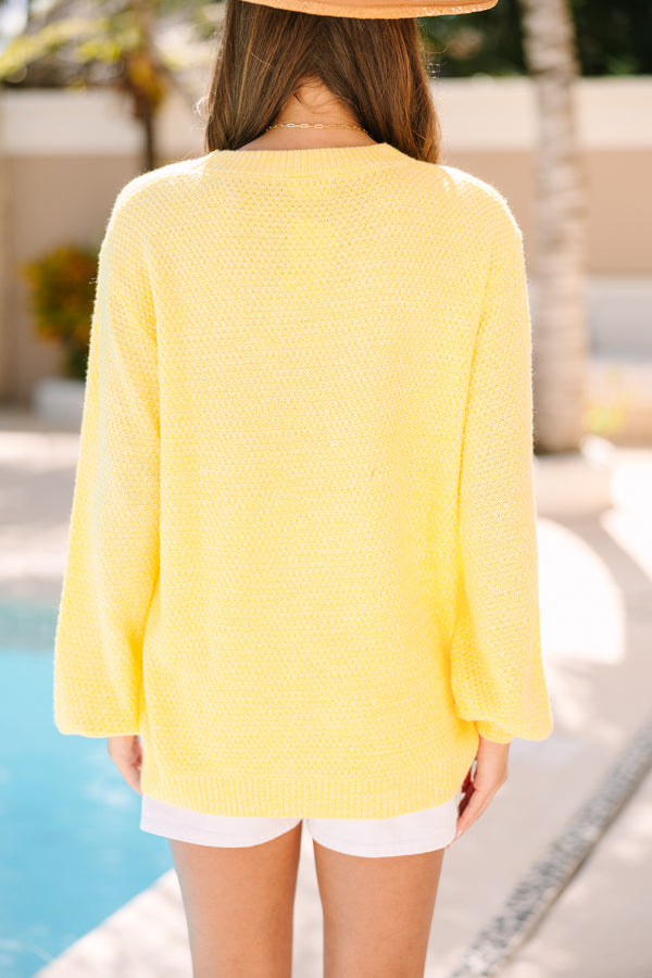 The Slouchy Yellow Bubble Sleeve Sweater