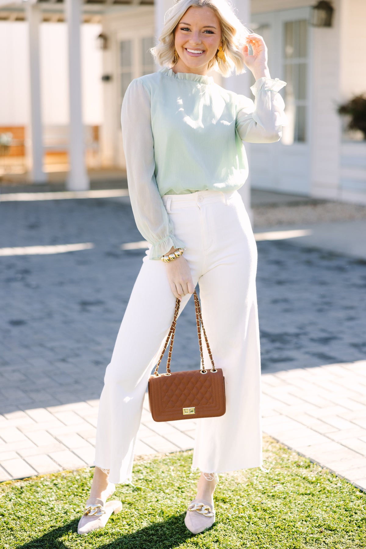 Dream Of The Day Green Blouse – Shop the Mint