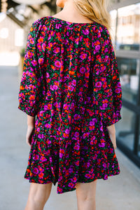 Can't Be Outdone Black Ditsy Floral Dress