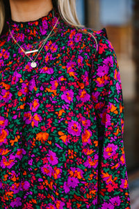 Make It Yours Black Ditsy Floral Blouse
