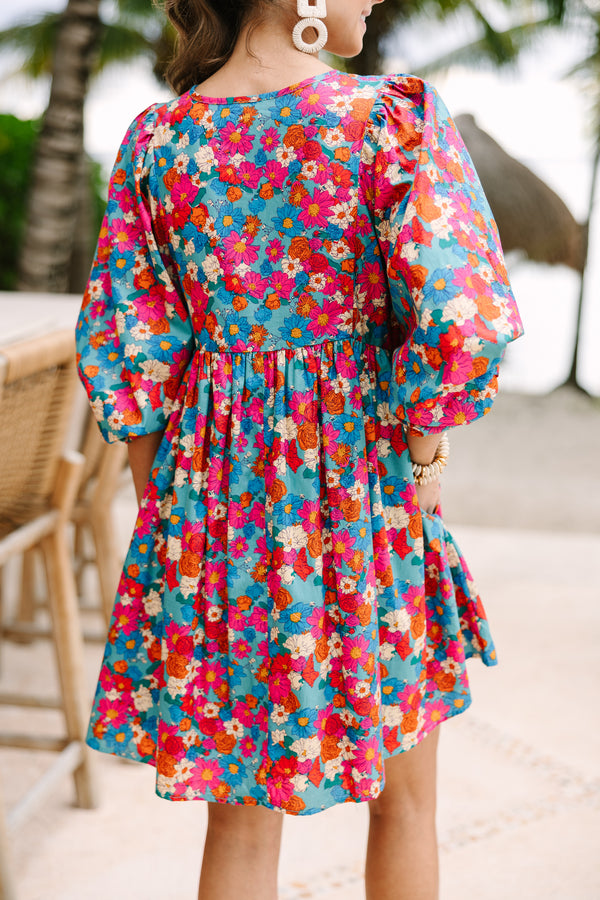 sea green floral dress Seagreen Floral Dress Striped Box Boutique