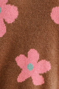 Feeling Myself Brown Floral Sweater