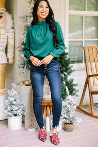 Girls: Give Me A Call Emerald Green Ruffled Blouse – Shop the Mint